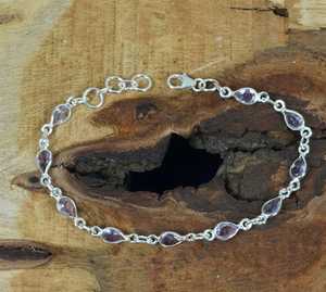 Amethyst <b>Bracelet</b> 925 Silver Adjustable Handmade Gemstone Jewelry February Birthstone Natural <b>Stone</b> <b>Bracelet</b> Gift - Product Image 4