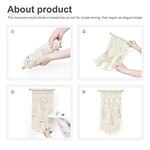 Macramé bohemio colgante de pared grande hecho a mano cabecero decoración personalizada hogar Boho Chic - Product Image 4