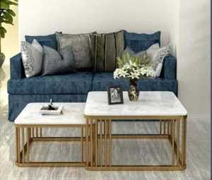 New Vision Elysian Stainless Steel Coffee <b>Table</b> Marble <b>Top</b> | <b>Mirror</b>-Finish Luxury Contemporary Design | Customizable Size Living - Product Image 3