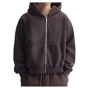 Conjunto Deportivo Personalizado con Cremallera, Chaqueta Cortavientos y Pantalones Deportivos Holgados de Talla Grande, Felpa Técnica Lisa, Dos Piezas para Hombre - Product Image 4