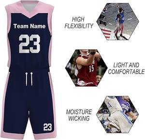 Uniforme de basket-ball léger pour adultes Style unique Couleur unie Haute qualité Ensemble grande taille respirant - Product Image 5