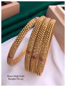 ทองเหลืองสูงชุบทองออกแบบหินทำงานเบงกอล - Product Image 3