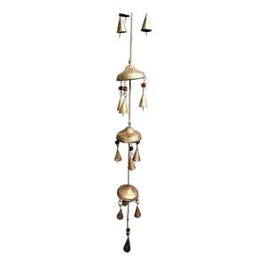 Elegant Handcrafted Iron Tin Bell Decorative Hanging <b>Chime</b> with Antique Finish for Farmhouse Home Garden and Patio Decor Use - Product Image 1