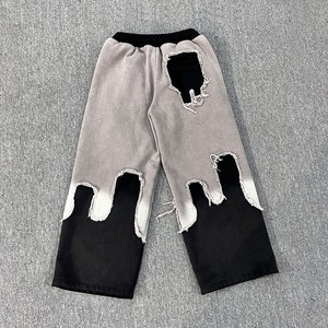 กางเกงสเวตเตอร์ผู้ชายผ้าคอตตอนแบบเย็บปะติดกางเกงถักแบบลำลองมีเชือกรูดกางเกงวิ่งจ็อกเกอร์ฮิปฮอป - Product Image 2