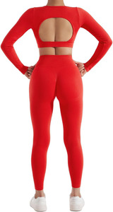 Ensemble de vêtements de sport pour femmes, taille haute, vêtements de sport personnalisés, OEM, vente en gros de leggings de yoga à taille élastique de qualité supérieure - Product Image 3