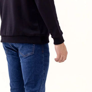 Sweat-shirt à col rond pour hommes, logo personnalisé, couleur unie, hiver, top en coton teint uni, service OEM, meilleure vente - Product Image 6