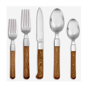 Ensemble de couverts en acier inoxydable à long manche plat plaqué or, couteaux et cuillères personnalisés - Product Image 5