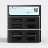 Estación de Carga Compartida de Baterías de Litio-Polímero de 8 Ranuras con POS y Carga Rápida de 45W, Salidas USB y Tipo-C, Kiosco Inteligente de Alquiler