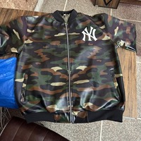 Ensemble de survêtement en simili cuir camouflage PU pour homme, vêtements de sport streetwear, tenue de jogging de haute qualité