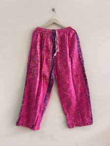 Pantalones Vintage Kantha Hechos a Mano en India, Pantalones Boho Unisex - Product Image 6