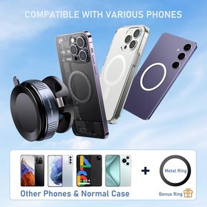 Soporte Magnético <span class=keywords><strong>para</strong></span> Teléfono de Coche de Aleación de Zinc, Adsorción al Vacío, Imán Potente, Rotación de 360 Grados <span class=keywords><strong>para</strong></span> iPhone, Escritorio, Coche, Baño, Gimnasio - Product Image 4
