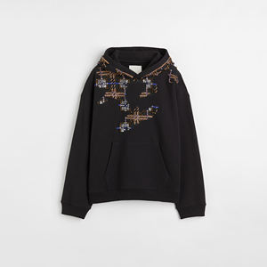 ¡Novedad de 2025! Sudadera con capucha básica de mezcla de algodón para hombre, mangas regulares de invierno gruesas suaves con adorno de diamantes de imitación personalizables - Product Image 1