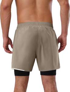 กางเกงขาสั้นตาข่ายสำหรับเล่นกีฬาออกกำลังกายฟิตเนสยิมวิ่งออกกำลังกายกระเป๋าใส่โทรศัพท์สไตล์สปอร์ตออกแบบได้ตามต้องการ - Product Image 2