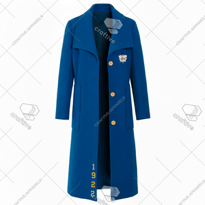 Abrigo de Lana Personalizado de Sigma Gamma Rho, Abrigo Largo de Lana de Alta Calidad para Mujer, Abrigo Largo con Cinturón de Lana para Hermandad - Product Image 2