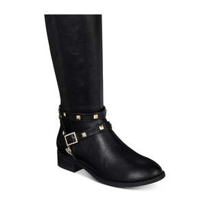 Thalia Sodi Stivali da equitazione alti fino al ginocchio Vallie da donna, taglia 9 M, in ecopelle nera - Product Image 3