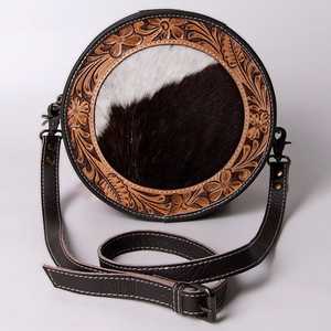 Handmade <b>Tooled</b> Canteen <b>Bag</b> Handtolled Vintage Style Antique Design Cowhide Hairon Fur Adjustable Strap Boho <b>Bags</b> Handbags for w - Product Image 1