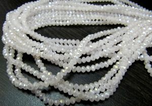 Calcedonia blanca Hydro cuarzo AB recubierto Rondelle facetado 2,5-3mm cuentas hebra 16 pulgadas de largo - Product Image 2