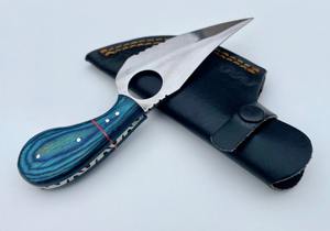 Couteau à éplucher en acier inoxydable de haute qualité Support de doigt Couteau à crochet avec gaine en cuir. - Product Image 4