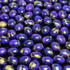 AAA + คุณภาพสูงที่กำหนดขนาดเอง8X10รูปไข่คาโบชอนธรรมชาติสีม่วงทองแดงคิงแมนเทอร์ควอยซ์อัญมณีหลวม kingman Arizona - Product Image 4