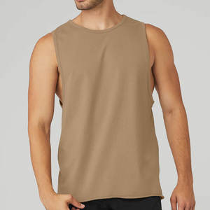 Camiseta sin mangas de algodón orgánico de bambú de viscosa unisex, cuello redondo de secado rápido para uso en el gimnasio - Product Image 2