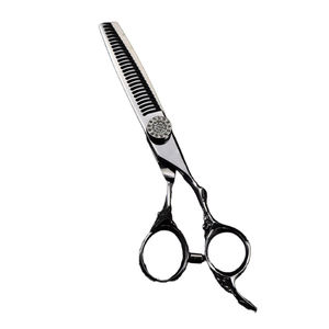 Tijeras de Peluquería Profesionales de 6.0 Pulgadas, Acero Inoxidable 6CR13, Rectas y Afiladas, 30 Dientes, para Diestros, Mango Largo - Product Image 2