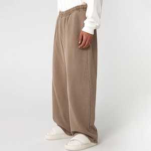 Custom Logo Mid Eco-Friendly 100% Cotton Oversized Drawstrings Stacked <b>Pants</b> Men Flared Sweatpants <b>Vintage</b> Blank Baggy Wide Leg - Product Image 3