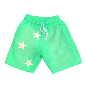 Pantalones cortos transpirables para hombre, lavado ácido, entrenamiento físico, entrenamiento de secado rápido, correr, lavado ácido, corto con logotipo de estrella impreso - Product Image 2