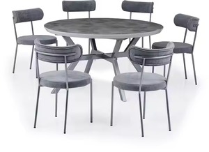 ชุดรับประทานอาหารโลหะหรูหราแบบยืดได้สำหรับใช้ในบ้านโรงแรมสไตล์โมเดิร์นโมเดิร์นโมเดิร์นแบบเหล็ก MDF คุณสมบัติปรับได้ห้องรับประทานอาหารห้องครัววิลล่า - Product Image 4