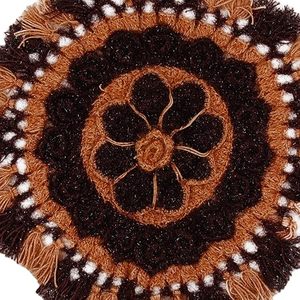 Taille et design personnalisés, tapis et coussinets rustiques modernes en macramé avec boucles tressées et aspect confortable - Product Image 2