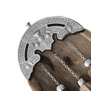 Sporran écossais en fourrure de lapin, logo personnalisé, usage quotidien, cuir, disponible pour tous les instruments de musique - Product Image 5