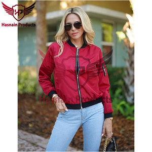Chaqueta cortavientos con cremallera de piel de oveja de talla grande para mujer, abrigo corto transpirable a la moda con bolsillos, bonito estilo bombardero de satén para correr - Product Image 3