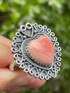 Handmade Pink Conch Shell <b>Ring</b> in 925 Sterling Silver Unique Southwest Jewelry Statement <b>Ring</b> Natural Gift for Her <b>Boho</b> Style - Product Image 3