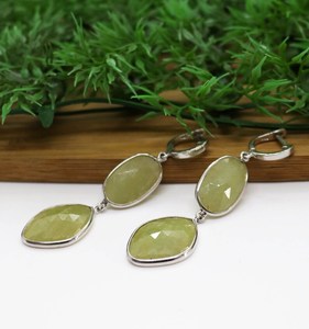 Yellow Sapphire Dangle <b>Earrings</b> Handmade 925 <b>Sterling</b> <b>Silver</b> Jewelry Drop <b>Earrings</b> Elegant Gift for Women - Product Image 4