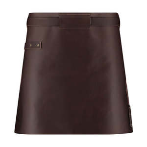 Handmade <b>Half</b>-Length Vintage Genuine Buffalo Leather Waist <b>Apron</b> Rustic Brown Reusable for Casual Chef Salon Barber Use - Product Image 4