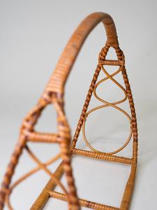 Natural Rattan <b>Magazine</b> <b>Holder</b> Wicker Newspaper Rack Curved Design Handcrafted <b>Magazine</b> Storage For Home Living Decor - Product Image 3
