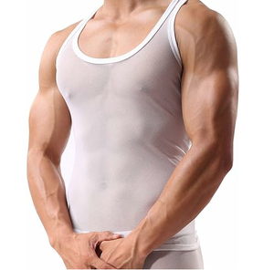 Breathable Casual Men's Mesh Tank Top High Quality 100% Cotton Quick Dry Customizable Color & Design - Product Image 1