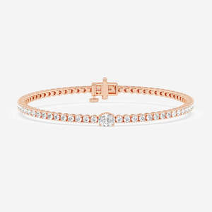 Pulsera de Moissanita con Corte Ovalado, Pulseras y Brazaletes de Diamantes en Oro de 14k - Product Image 3