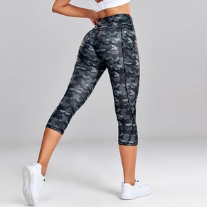 Leopard Yoga Pants Women Capris Cropped Leggings With Pocket Gym Sport Pants Camo Jogging Tights Female Fitness Clothes <b>Tie</b>-dye - Product Image 6