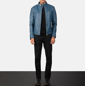 Vestes en cuir de motard à fermeture éclair, vestes en cuir de vache véritable, vestes en cuir de moto pour hommes, veste en cuir pour hommes, veste personnalisée pour hommes - Product Image 6