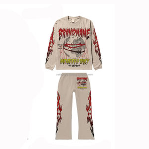 Venta al por mayor Sudadera con capucha Jogger Sweat suit Personalizar algodón 2 piezas Set Nuevo diseño para mujeres Ropa de entrenamiento femenino Sweat Jogging Suits - Product Image 4