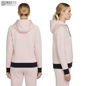 Último diseño de estilo personalizado mujeres peso ligero llegada manga larga Otoño de gran tamaño polar sólido Casual moda mujer sudadera - Product Image 3