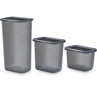 Ensemble de 12 contenants rectangulaires multifonctionnels en plastique pour épices, avec couvercles, sans BPA, 1,35 L, 2 L, 3,4 L, empilables, hermétiques, modernes