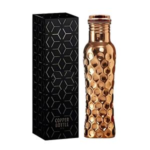 Copper <b>Water</b> <b>Bottle</b> Diamond Cut Style Vacuum Flask Ayurvedic Health Benefited <b>Bottle</b> Usage for All and Return Gift Purpose - Product Image 3