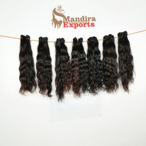 Extensions de cheveux vierges indiennes Remy 100% de qualité supérieure, longues mèches noires non traitées, style ondulé, vente en gros de cheveux humains - Product Image 4