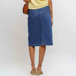 Affordable Price Regular Fit <b>Midi</b> Women Denim <b>Skirts</b> Trendy Regular Fit <b>Midi</b> Women Denim <b>Skirts</b> - Product Image 4