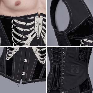 Corset sous-poitrine pour homme en gros, en coton épais, style gothique steampunk, avec baleines en acier, serre-taille, personnalisable OEM - Product Image 4