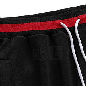 ชุดวอร์มผ้าโพลีเอสเตอร์2ชิ้นสำหรับผู้ชายชุดวอร์มลำลองสีพื้น - Product Image 5