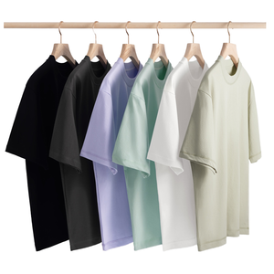 Logo personnalisé T-shirt uni en gros 250Gsm coton surdimensionné Boxy DTG T-shirt en boîte personnalisé T-shirt homme recadrée - Product Image 1