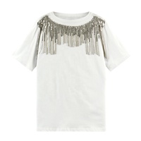 T-shirts d'été pour femmes à motif crâne scintillant, avec appliques de strass personnalisées thermocollées sur flanelle, pour l'entraînement sportif, coupe classique