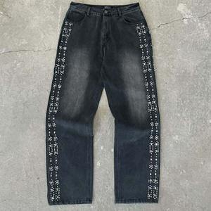 Pantalones Vaqueros Clásicos Casuales para Mujer 2026, Corte de Campana, Cintura Media, Lavado Oscuro Desgastado, Bordados, Ajuste Otoño-Invierno, Diseño Sólido Tejido - Product Image 2